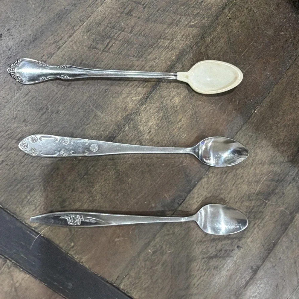Lot of 3 Stainless Steel Baby Spoons